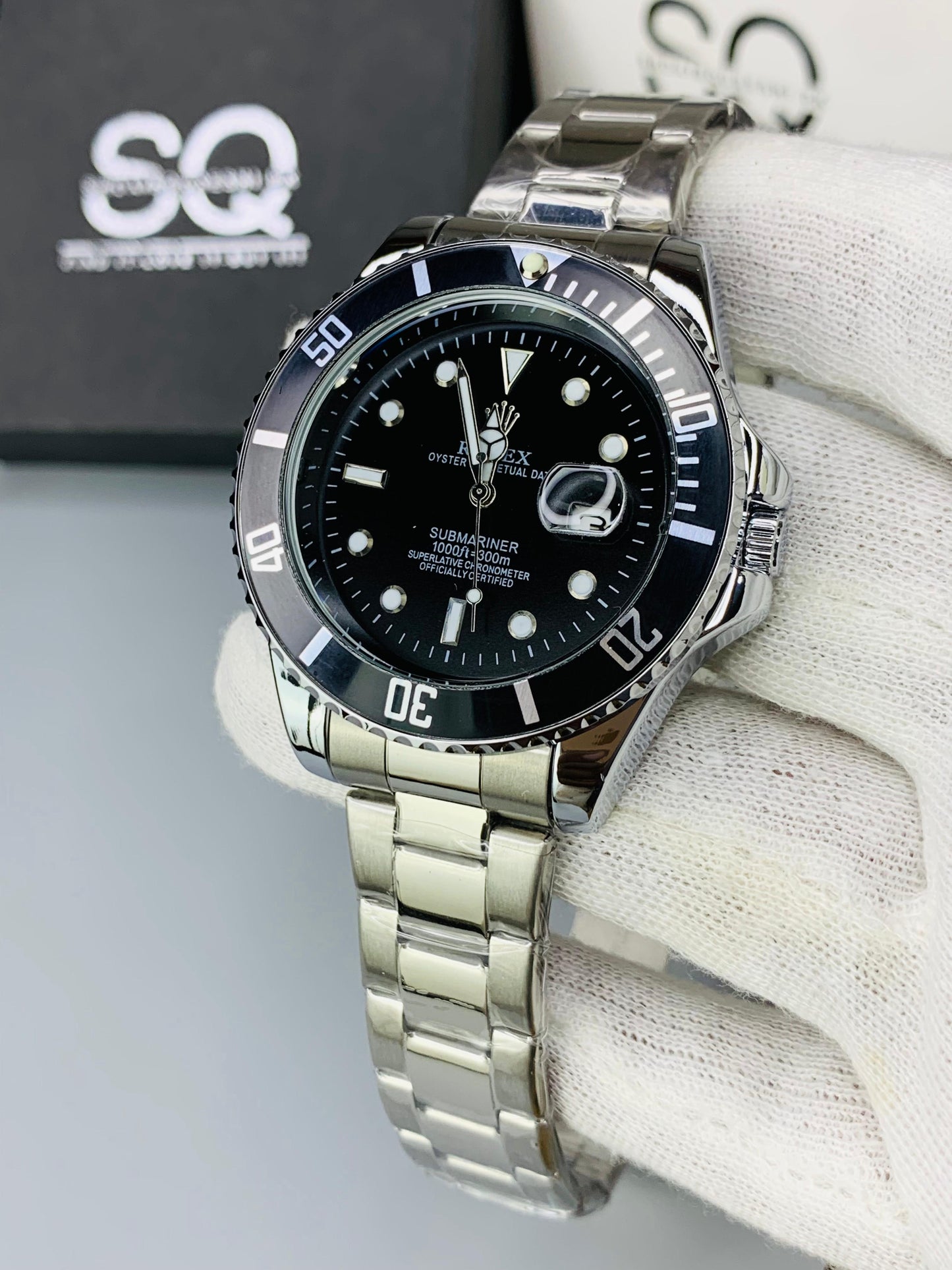 Bezel Rotating | Two Tone Black and Classic silver | Premium Quality